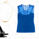Alexander Wang Natalya Paneled Leather Sandal, $119 | Elizabeth Cole Gold-Plated Swarovski Crystal Necklace, $31 | Sandro Euforie Lace-Paneled Silk-Organza Top, $30 | Helmut Lang Wool-Blend Straight-Leg Pants, $37